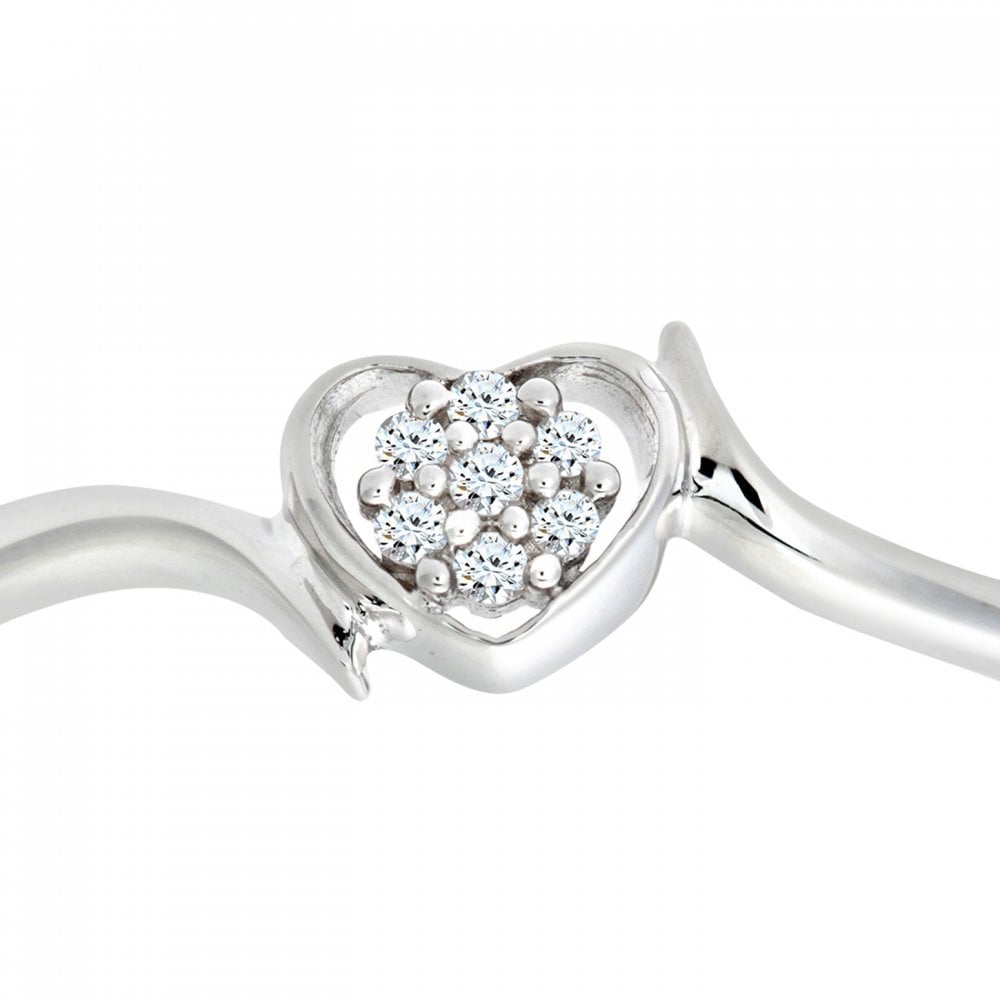 SPARKLD 9ct White Gold Diamond Cluster Ladies Ring