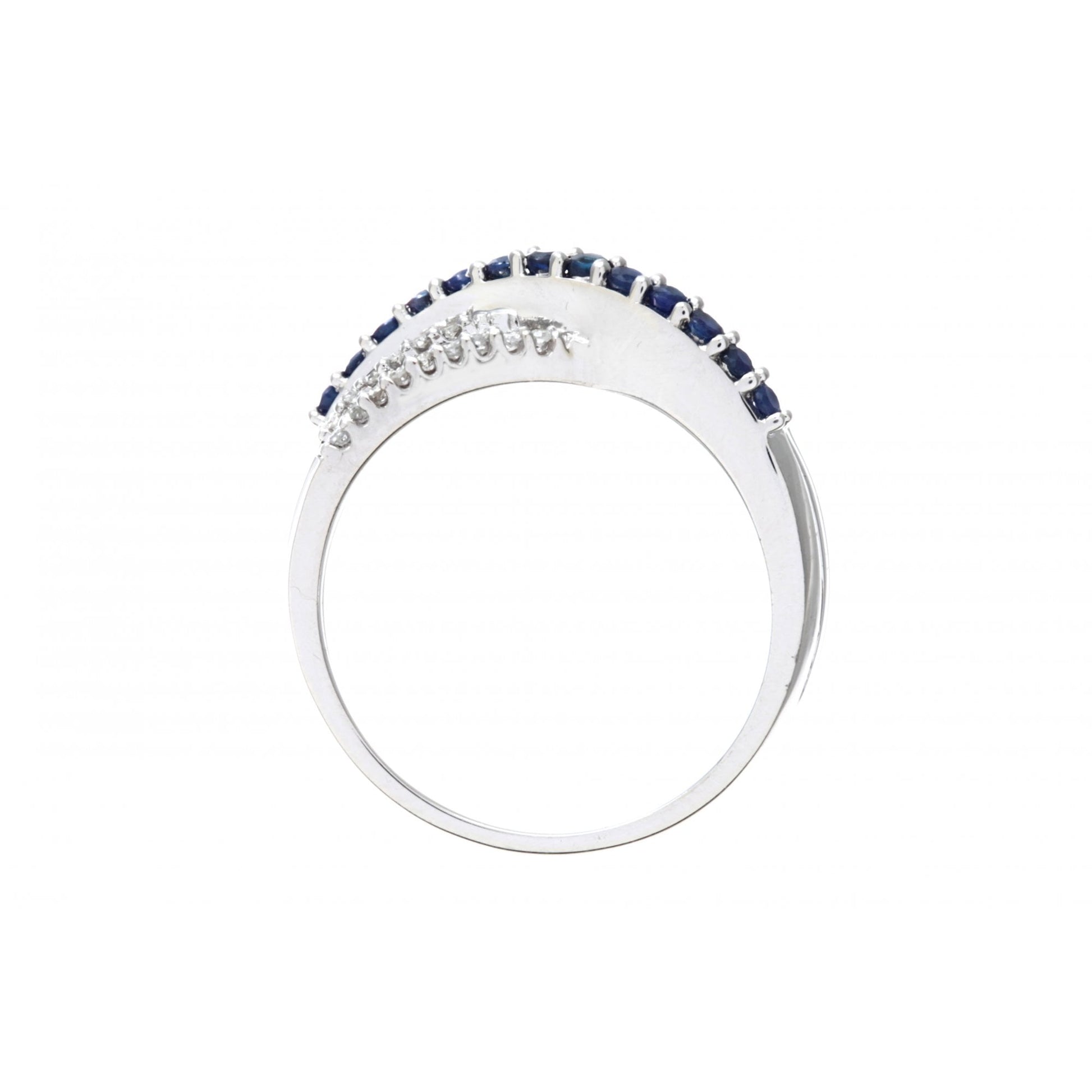 SPARKLD 9ct White Gold Ladies Diamond and Sapphire Ring
