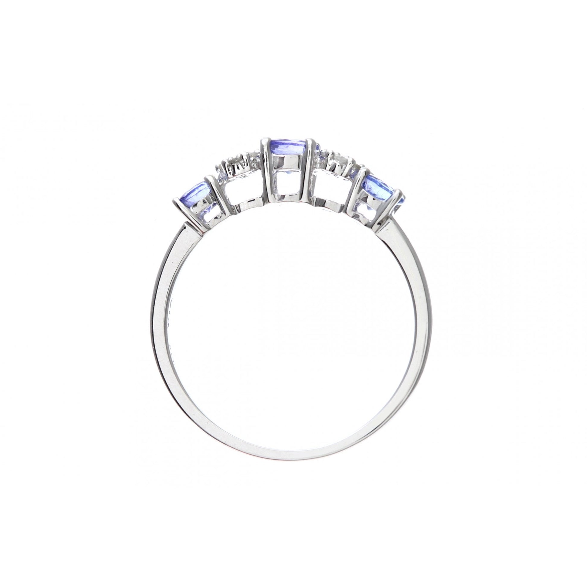 SPARKLD 9ct White Gold Diamond and Tanzanite Eternity Ladies Ring