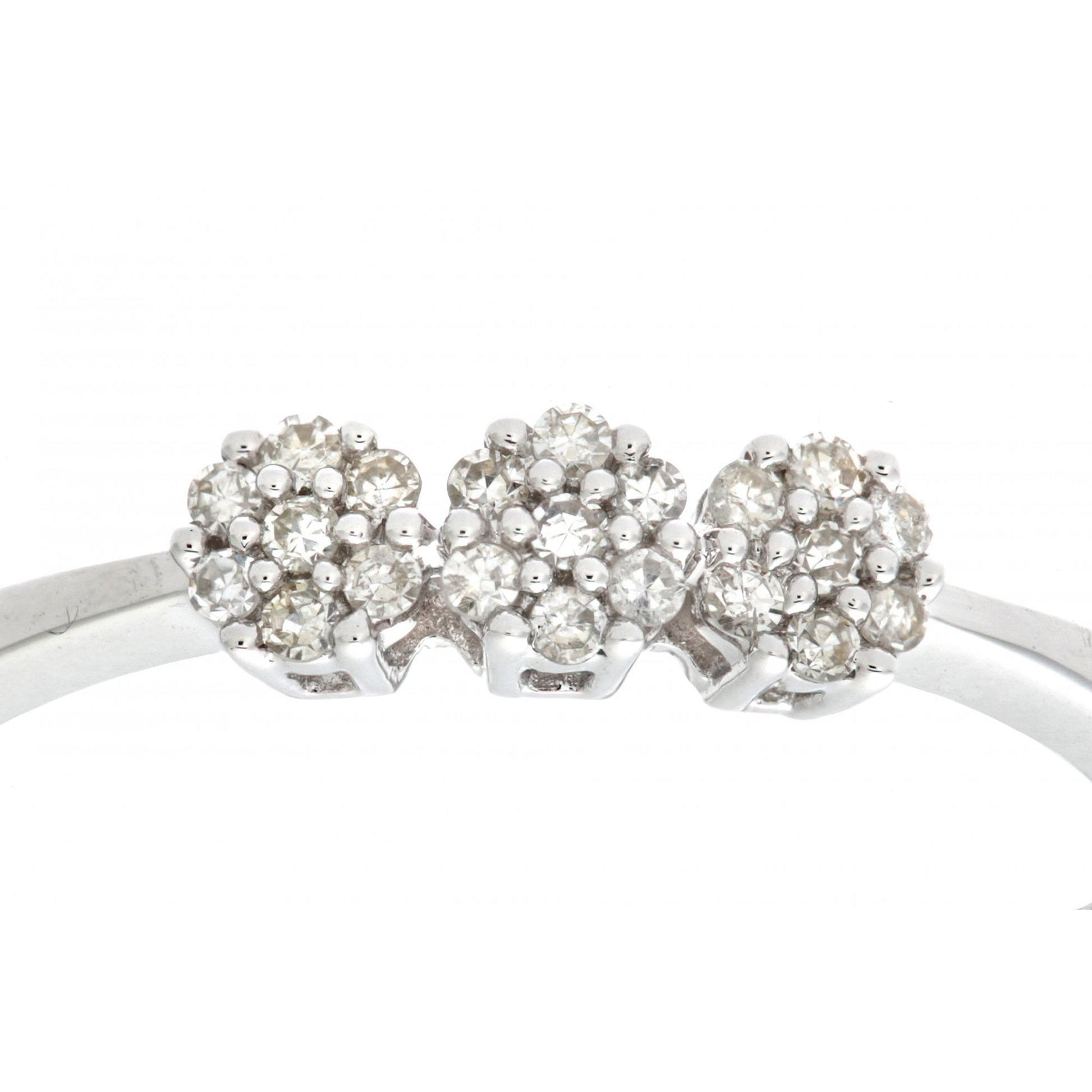 SPARKLD 9ct White Gold Diamond Cluster With Diamond Shoulders Ladies Ring