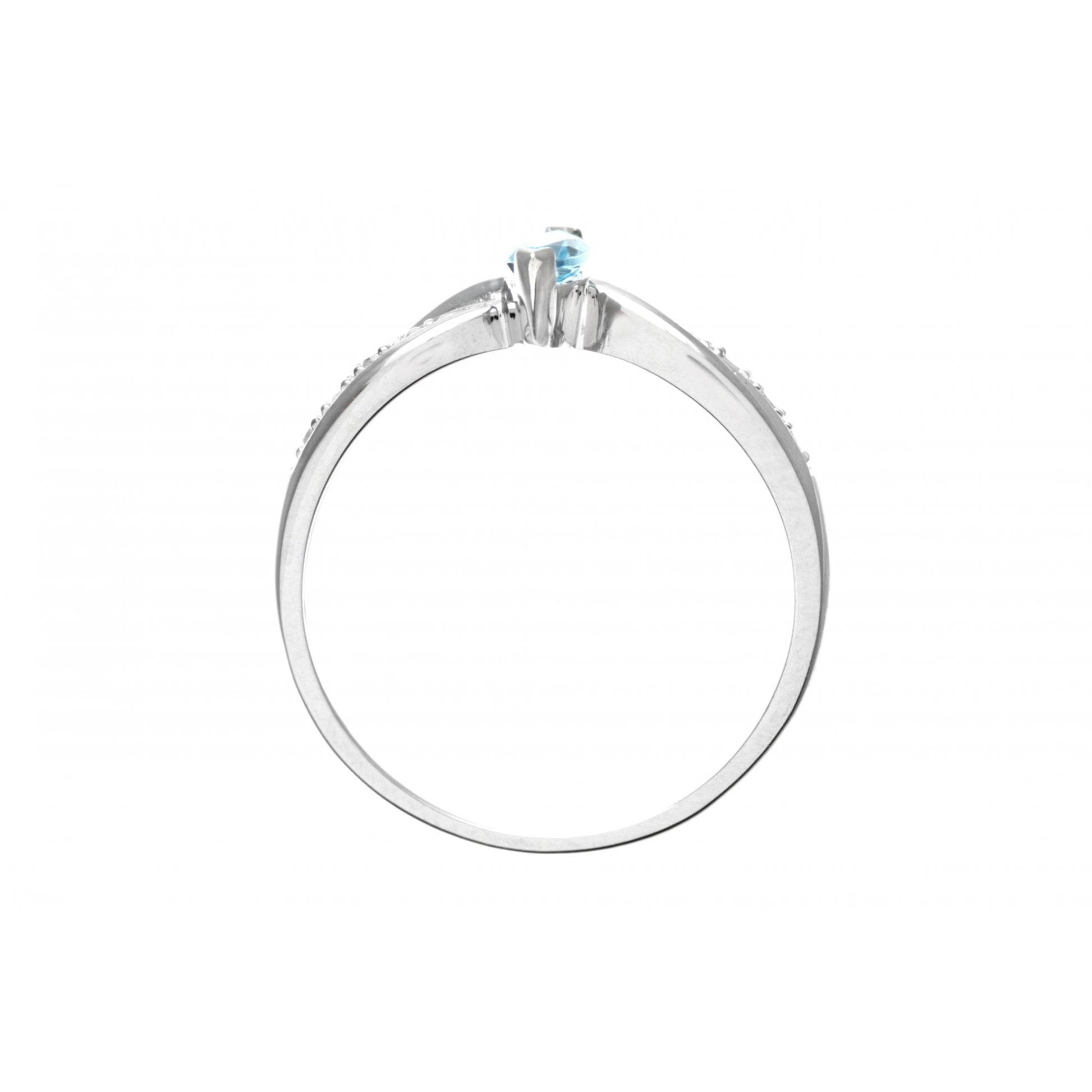 SPARKLD Ladies 9ct White Gold Diamond and Marquise Blue Topaz Ring