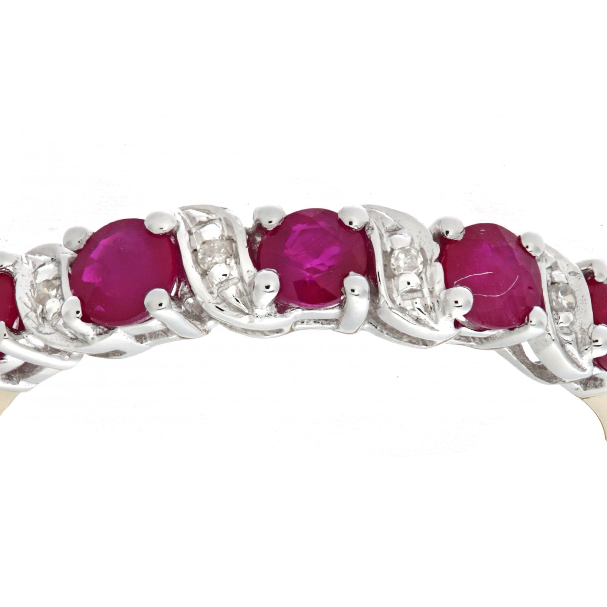 SPARKLD 9ct Yellow Gold Ruby And Diamond Eternity Ring