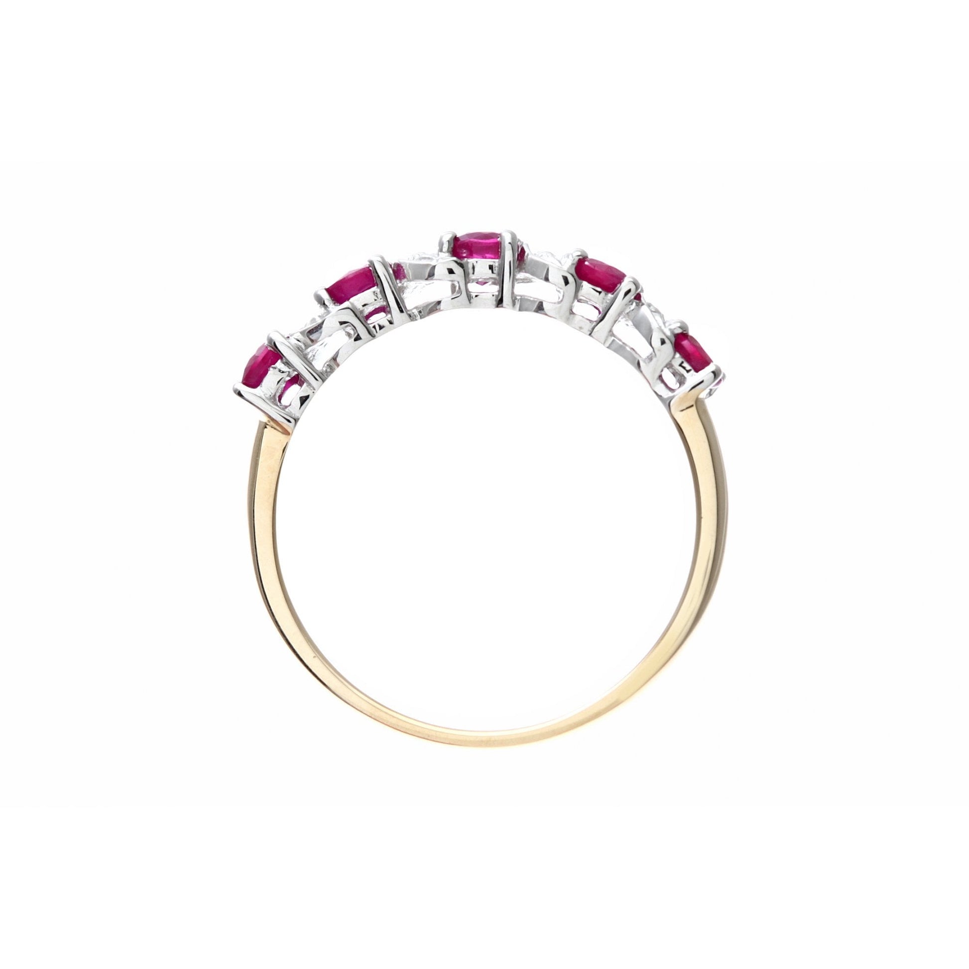 SPARKLD 9ct Yellow Gold Ruby And Diamond Eternity Ring