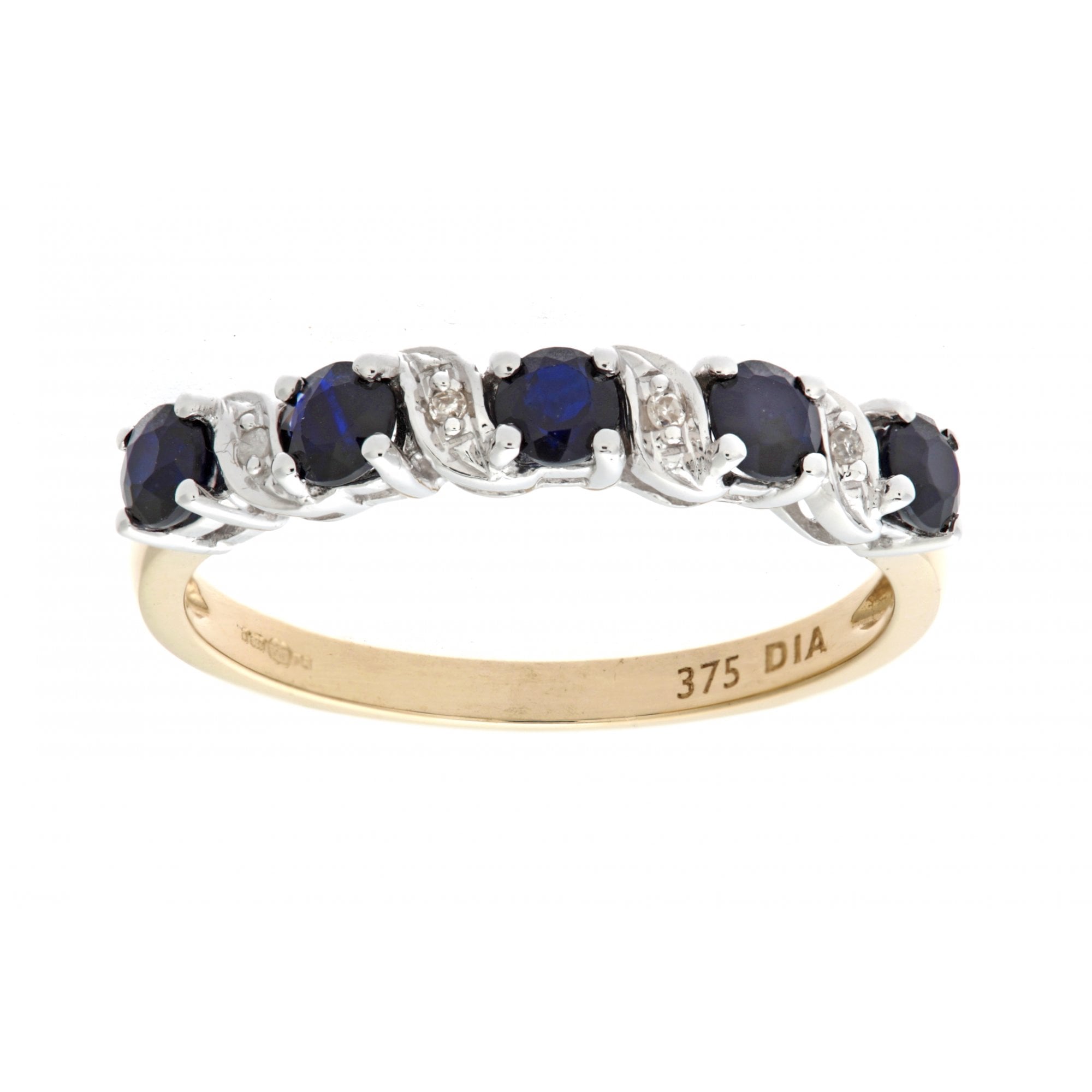 SPARKLD 9ct Yellow Gold Sapphire And Diamond Eternity Ring
