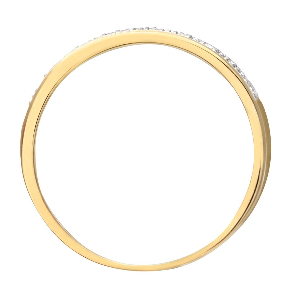 SPARKLD 9ct Yellow Gold 0.10ct Diamond Band Ring