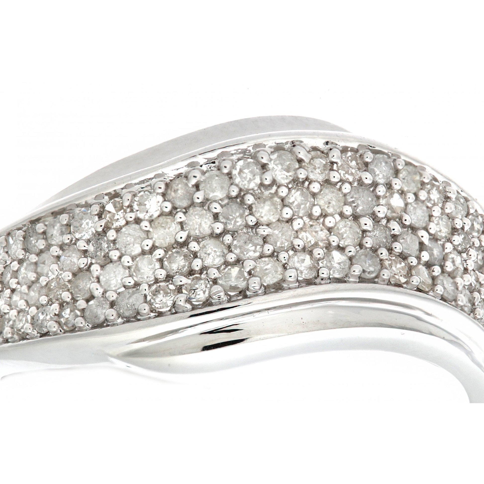 SPARKLD 9ct White Gold 0.50ct Diamond Half Eternity Wave Ring