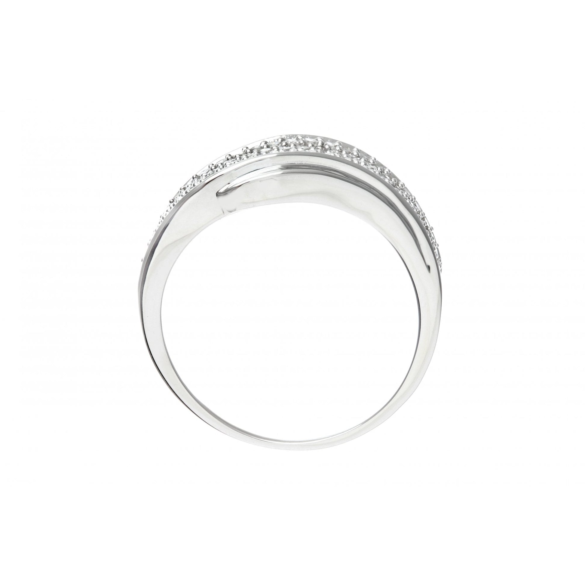 SPARKLD 9ct White Gold 0.50ct Diamond Half Eternity Wave Ring