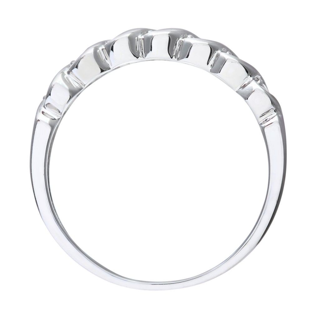 SPARKLD Ladies 9ct White Gold Fancy 10pts Diamond Eternity Ring