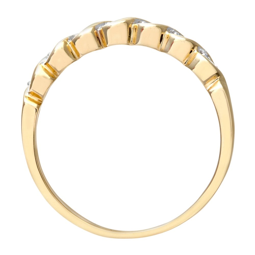 SPARKLD Ladies 9ct Yellow Gold Fancy 10pts Diamond Eternity Ring