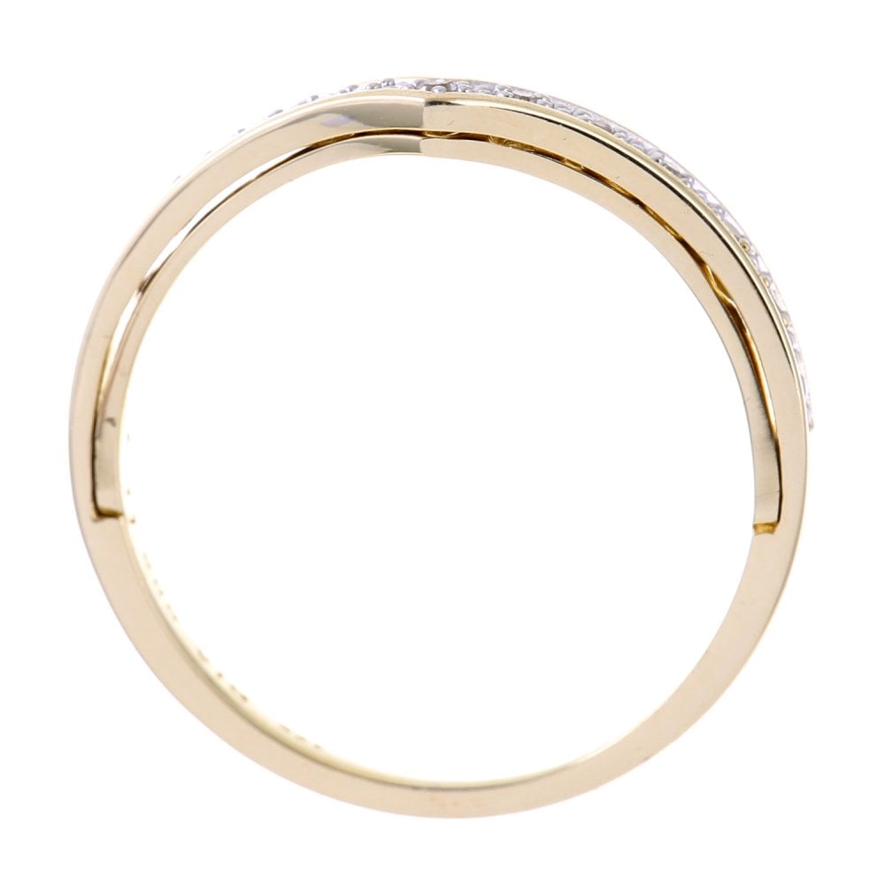 SPARKLD 9ct Yellow Gold Diamond 'I Love You' Ring