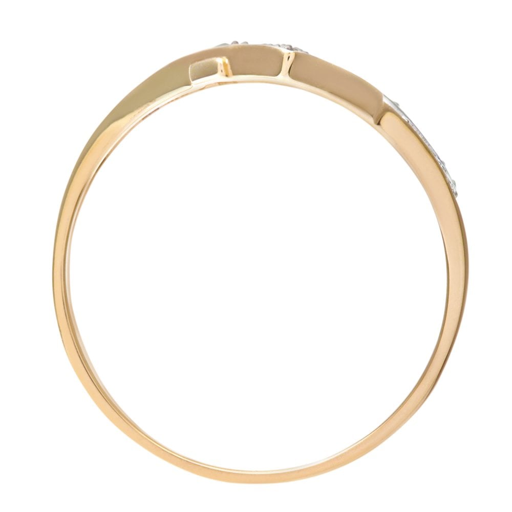 SPARKLD 9ct Yellow Gold Diamond Wishbone Ring