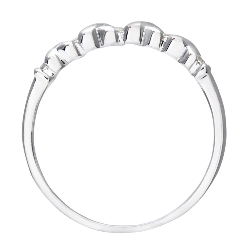 SPARKLD 9ct White Gold 0.10ct Diamond Kiss Eternity Ring