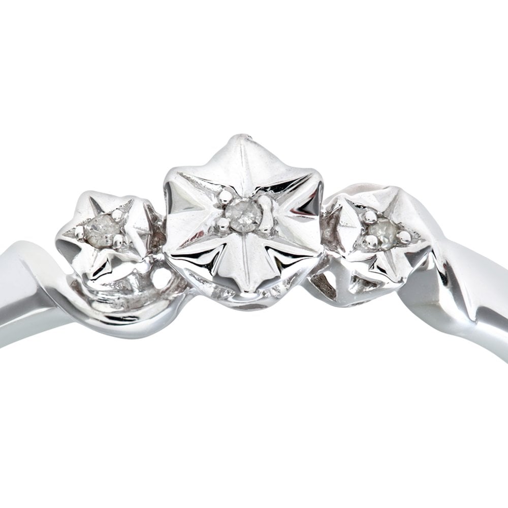 SPARKLD Ladies 9ct White Gold Diamond Accent Ring