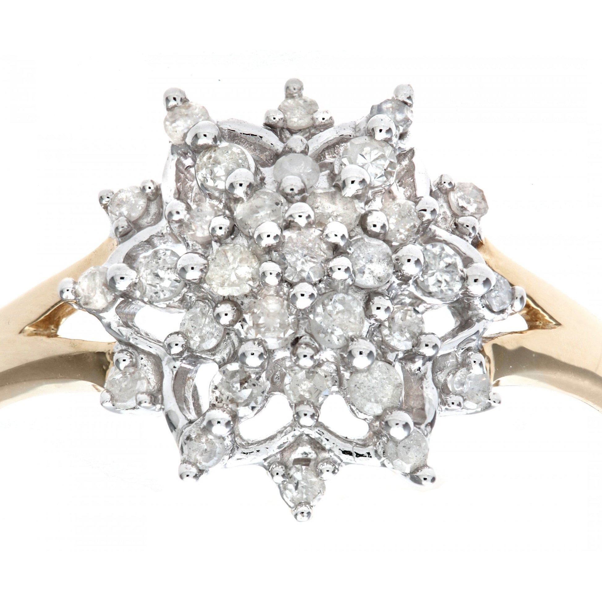 SPARKLD 14ct Yellow Gold Ladies Diamond Ring