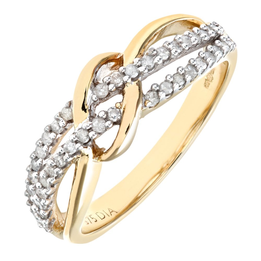 SPARKLD 9ct White Gold Diamond Eternity Ring