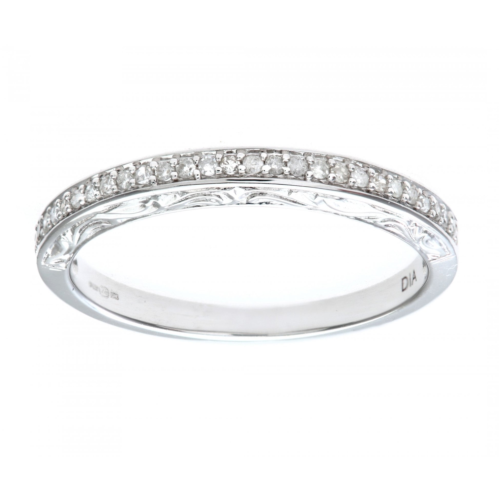 SPARKLD Ladies 14ct White Gold 10pts Diamond Eternity Ring