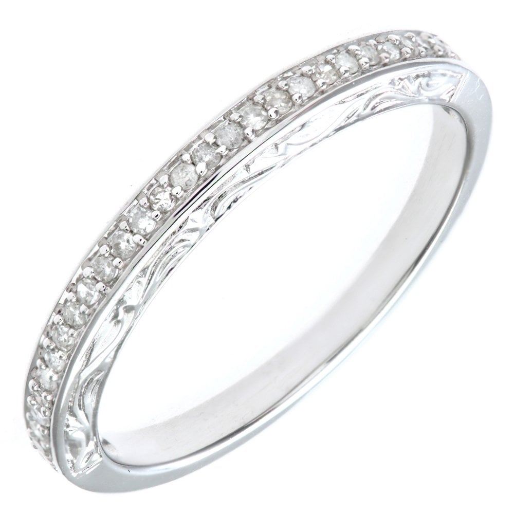 SPARKLD Ladies 14ct White Gold 10pts Diamond Eternity Ring