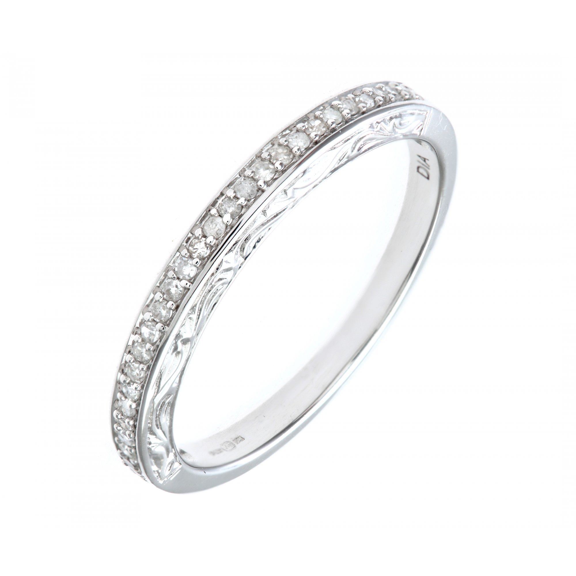 SPARKLD Ladies 9ct White Gold 10pts Diamond Eternity Ring