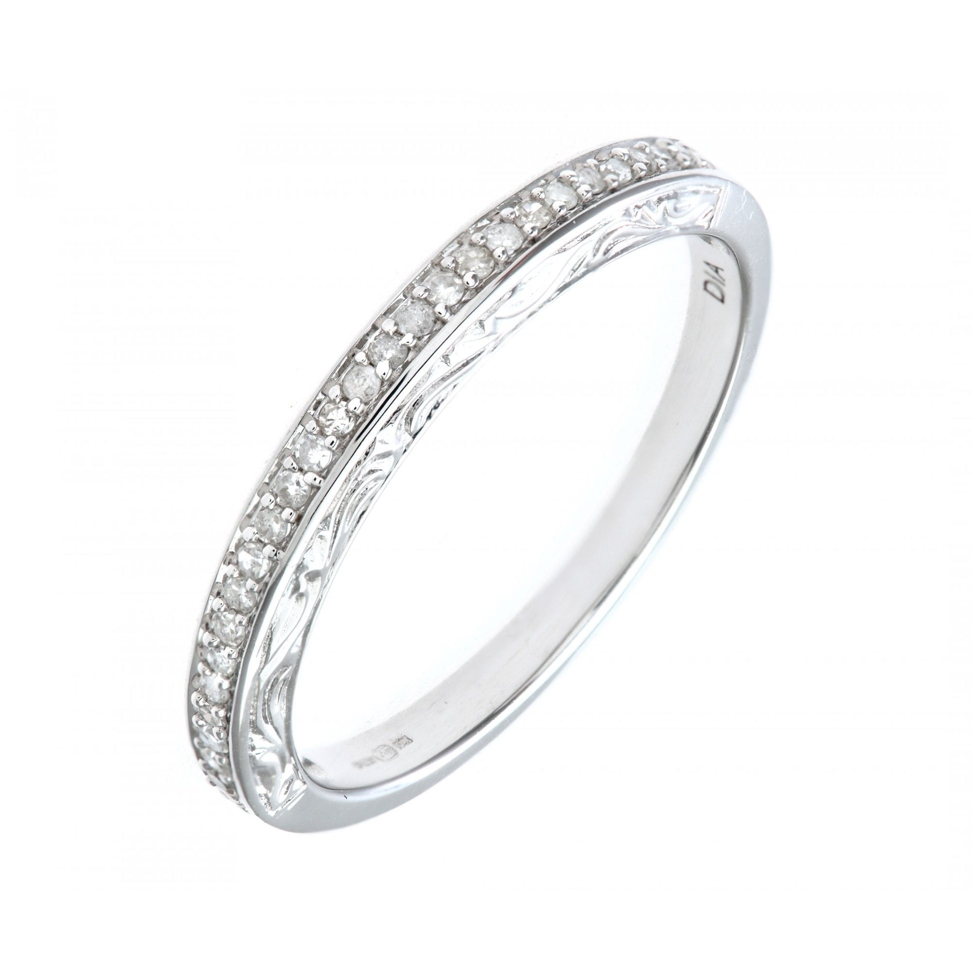 SPARKLD Ladies 9ct White Gold 10pts Diamond Eternity Ring