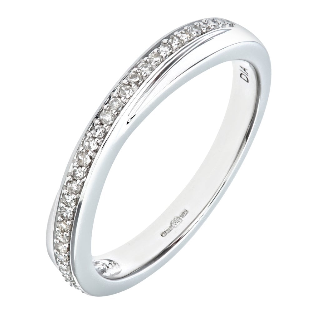 SPARKLD Ladies 9ct White Gold Diamond Eternity Ring