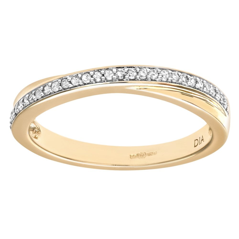 SPARKLD Ladies 9ct Yellow Gold Diamond Eternity Ring
