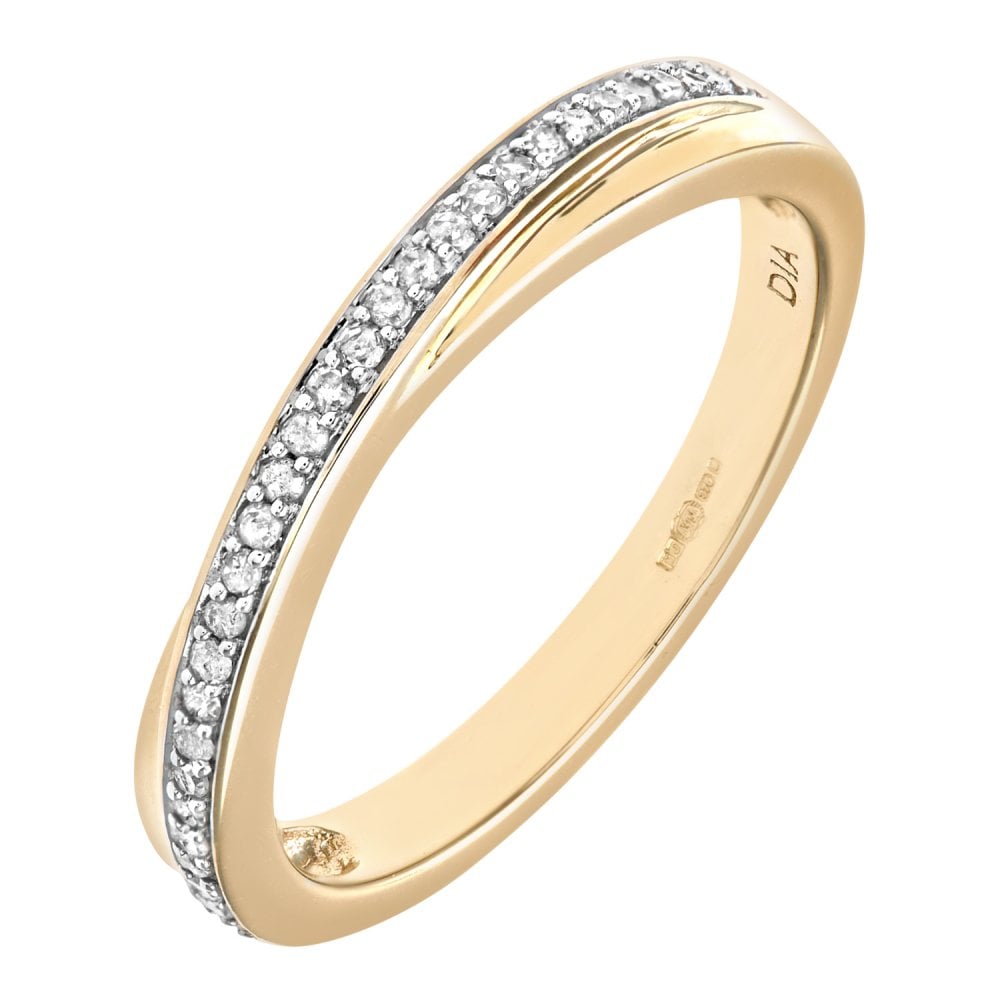 SPARKLD Ladies 9ct Yellow Gold Diamond Eternity Ring