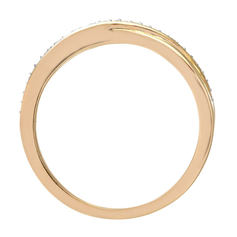 SPARKLD Ladies 9ct Yellow Gold Diamond Eternity Ring