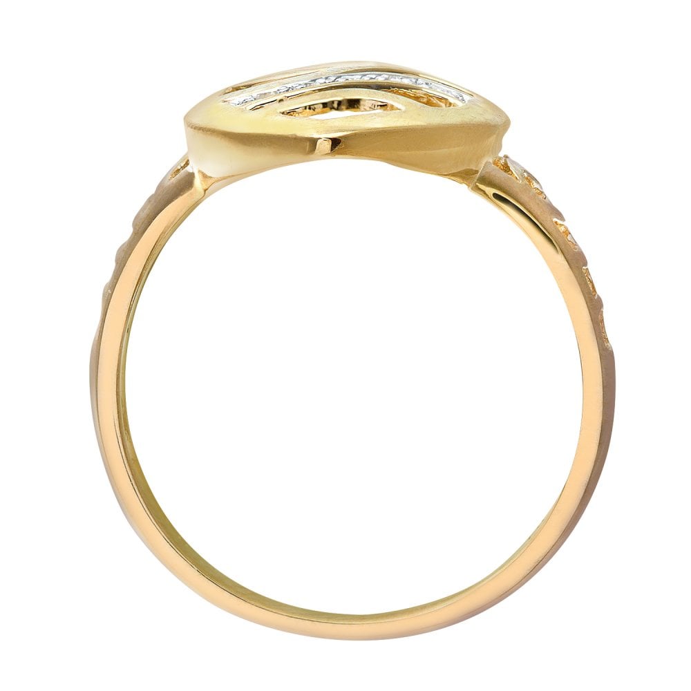 SPARKLD Ladies 9ct Yellow Gold Fancy Diamond Ring
