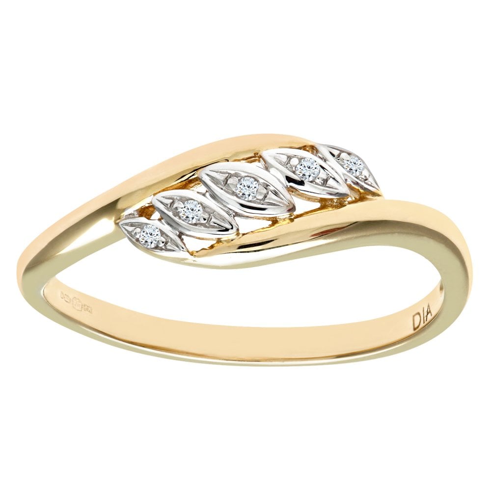SPARKLD Ladies SPARKLD 9ct Yellow Gold Fancy Diamond Ring
