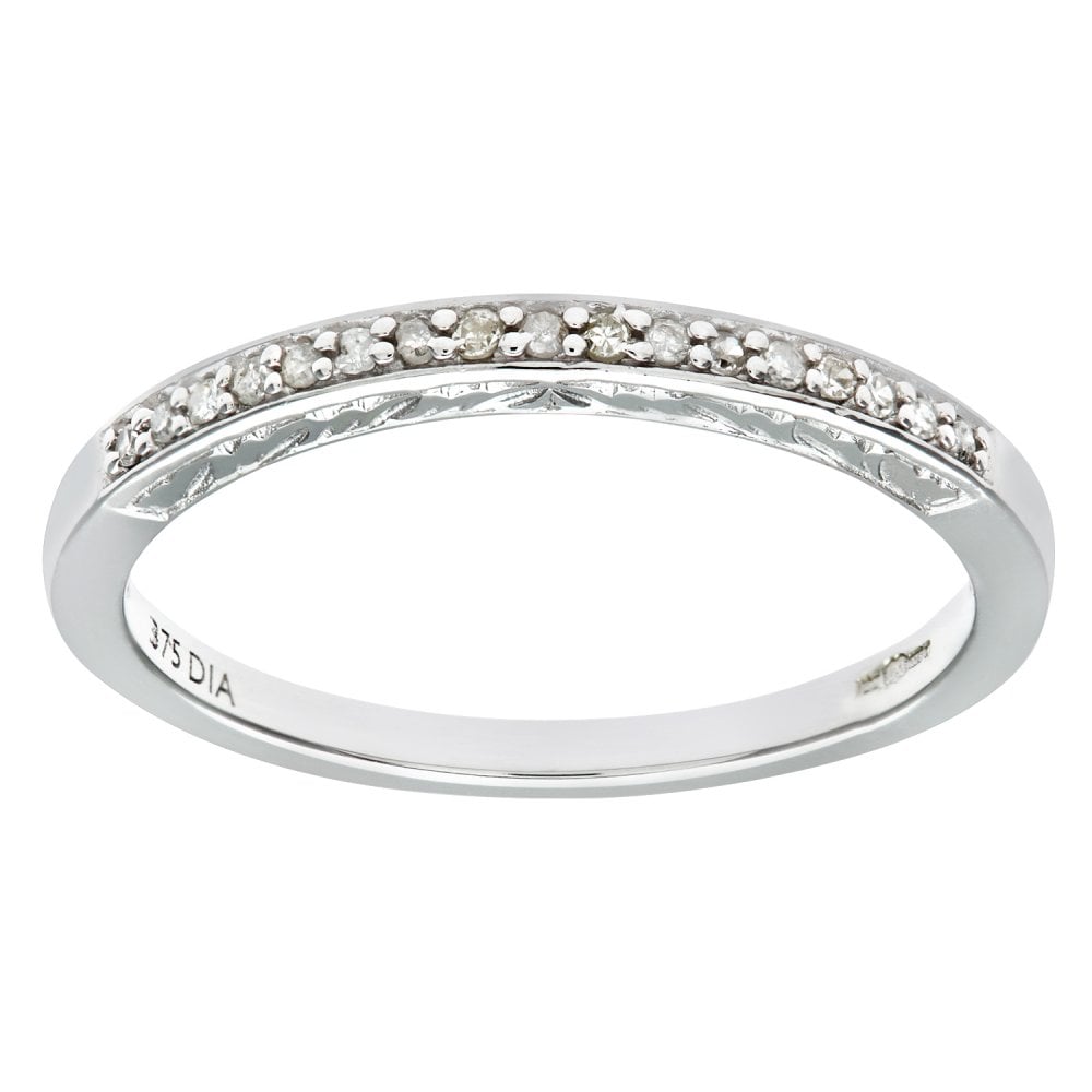 SPARKLD Ladies SPARKLD 9ct White Gold Diamond Eternity Ring