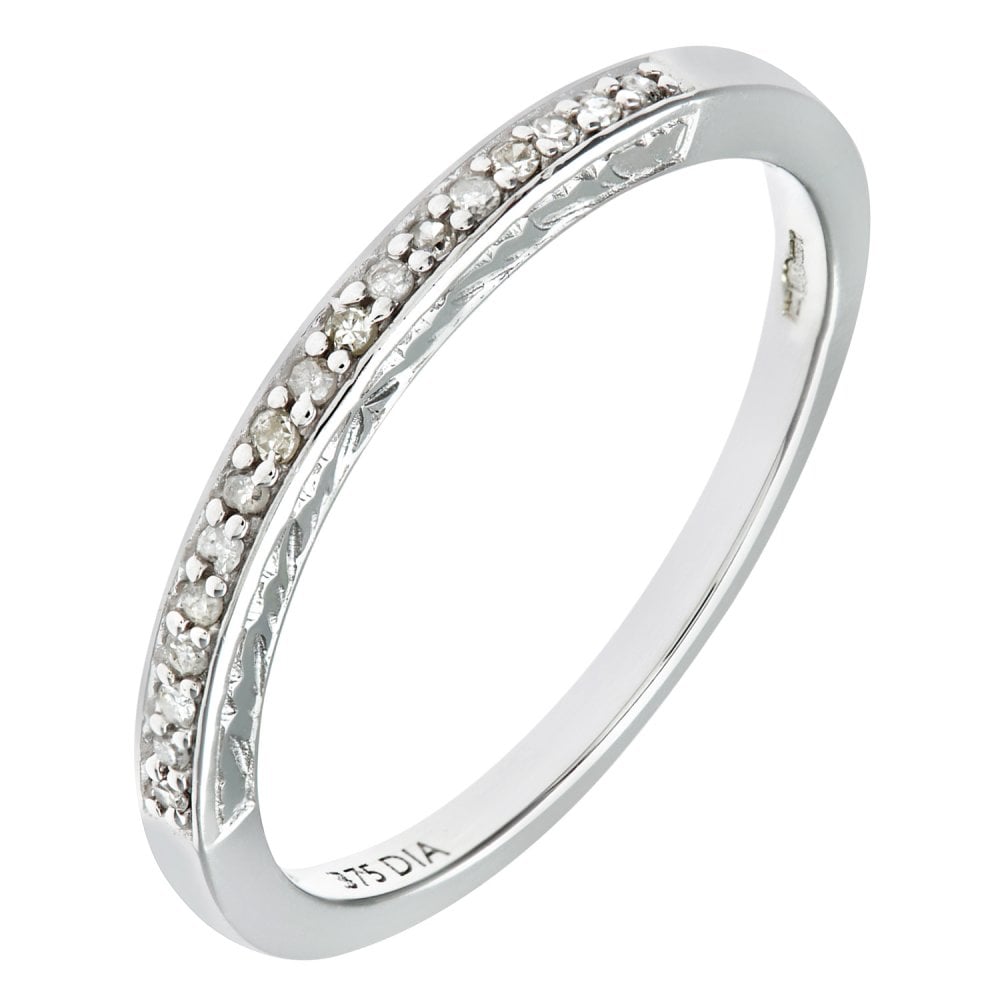 SPARKLD Ladies SPARKLD 9ct White Gold Diamond Eternity Ring