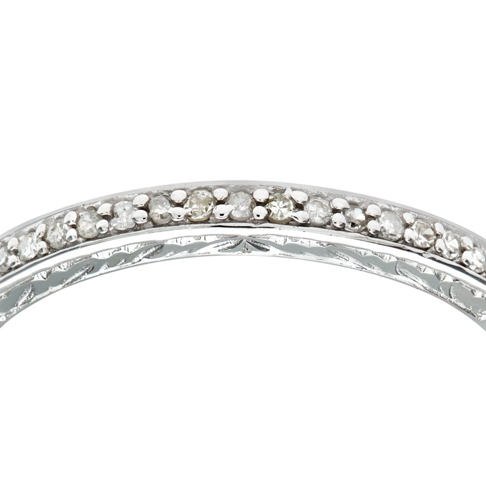 SPARKLD Ladies SPARKLD 9ct White Gold Diamond Eternity Ring