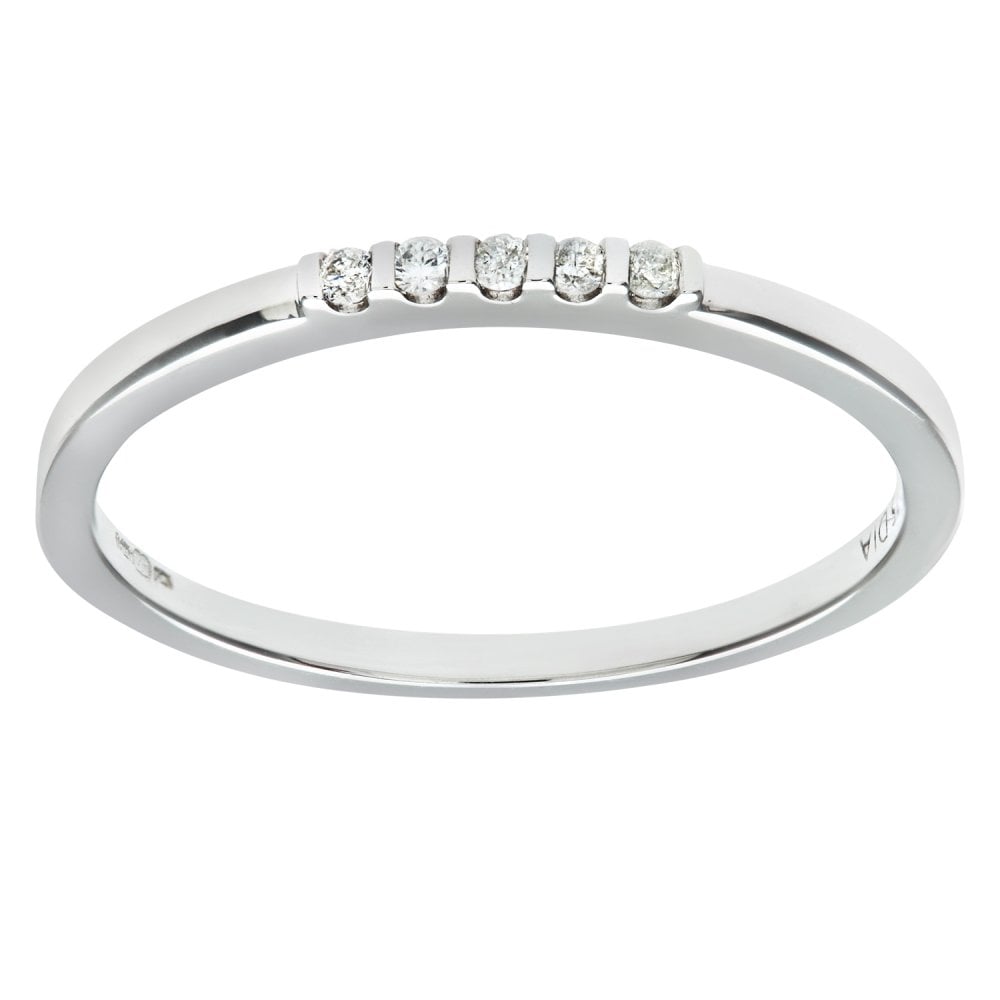 SPARKLD Ladies SPARKLD 9ct White Gold 5Pts Diamond Eternity Ring