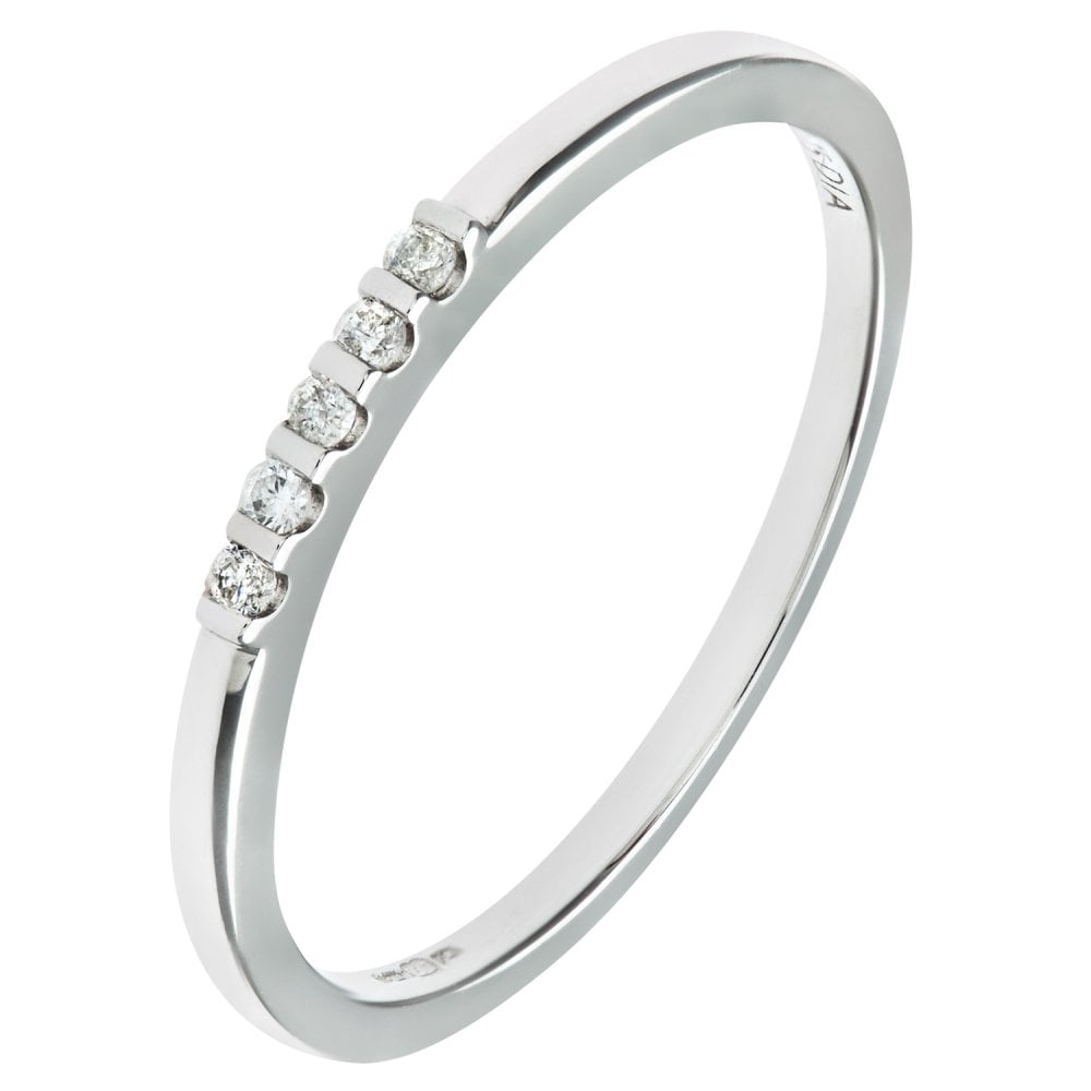SPARKLD Ladies SPARKLD 9ct White Gold 5Pts Diamond Eternity Ring