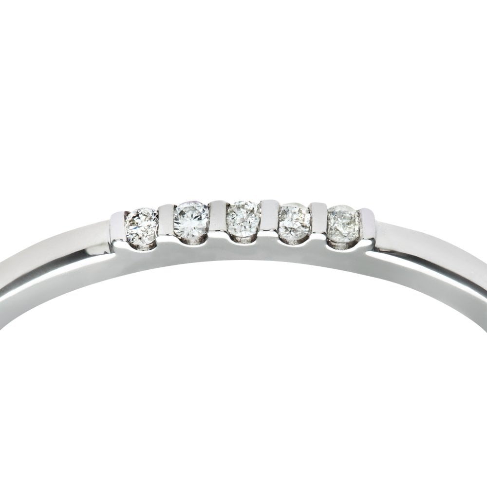 SPARKLD Ladies SPARKLD 9ct White Gold 5Pts Diamond Eternity Ring