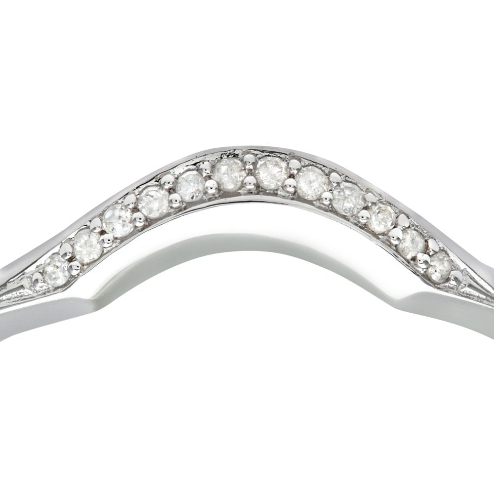 SPARKLD 9 ct White Gold Diamond Wishbone Eternity Ring