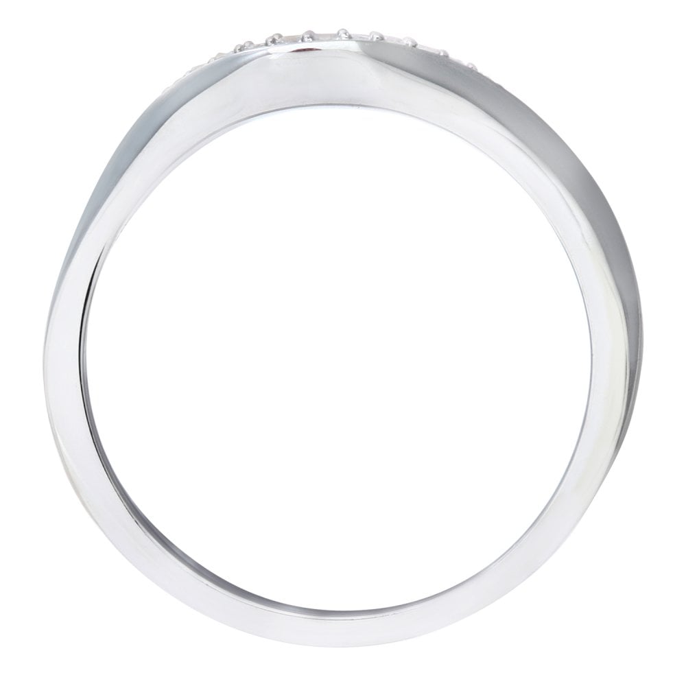 SPARKLD 9 ct White Gold Diamond Wishbone Eternity Ring