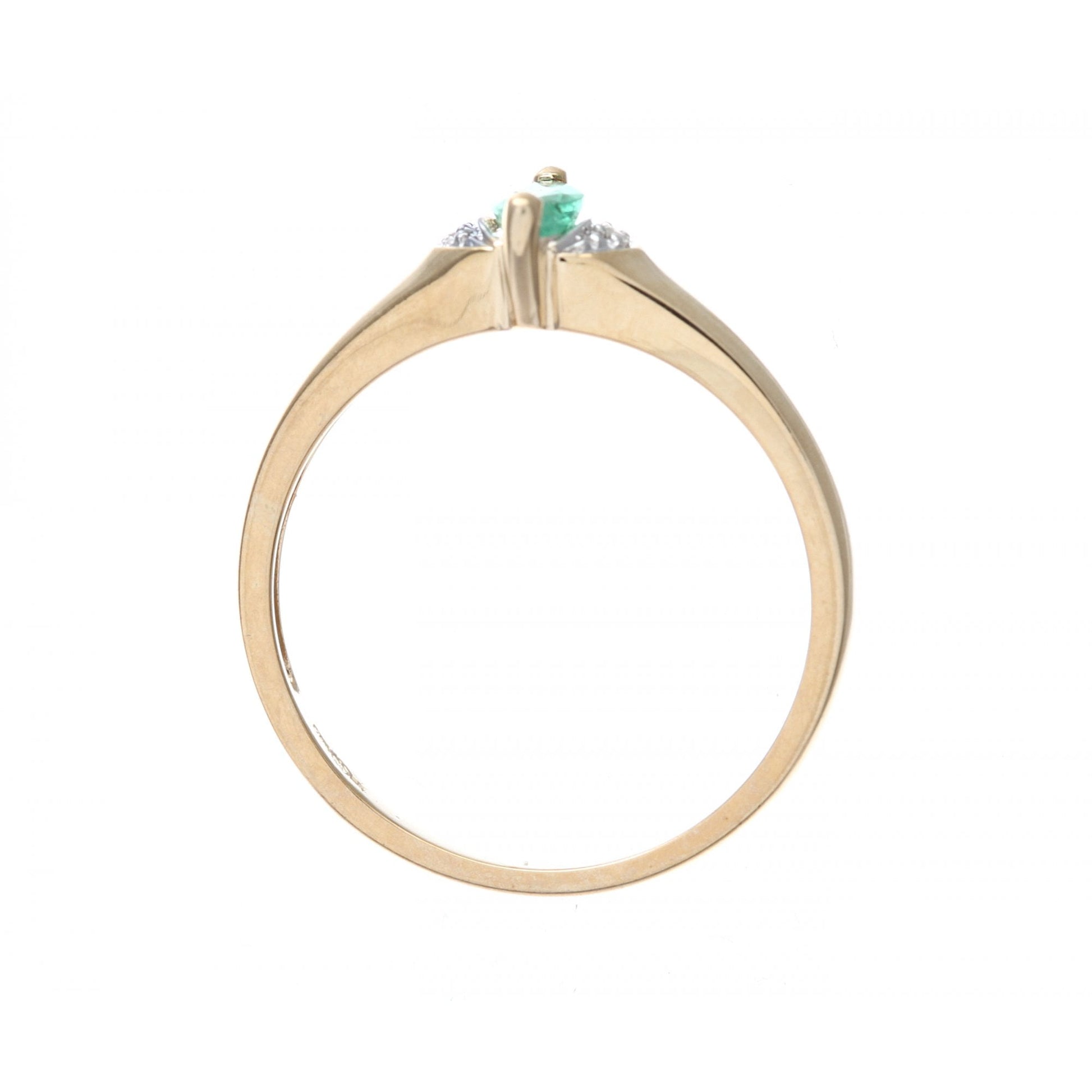 SPARKLD Ladies SPARKLD 9ct Yellow Gold Diamond and Marquise Emerald Ring