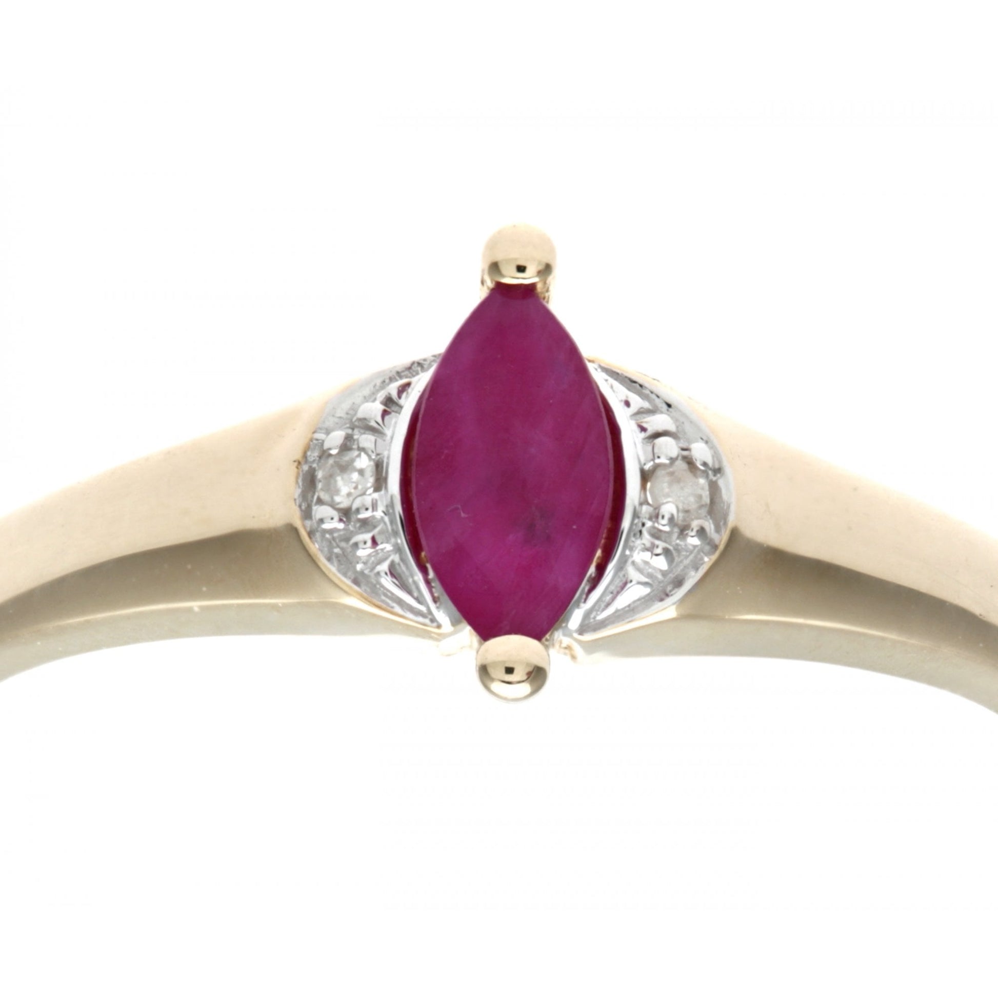 SPARKLD Ladies SPARKLD 9ct Yellow Gold Diamond and Marquise Ruby Ring