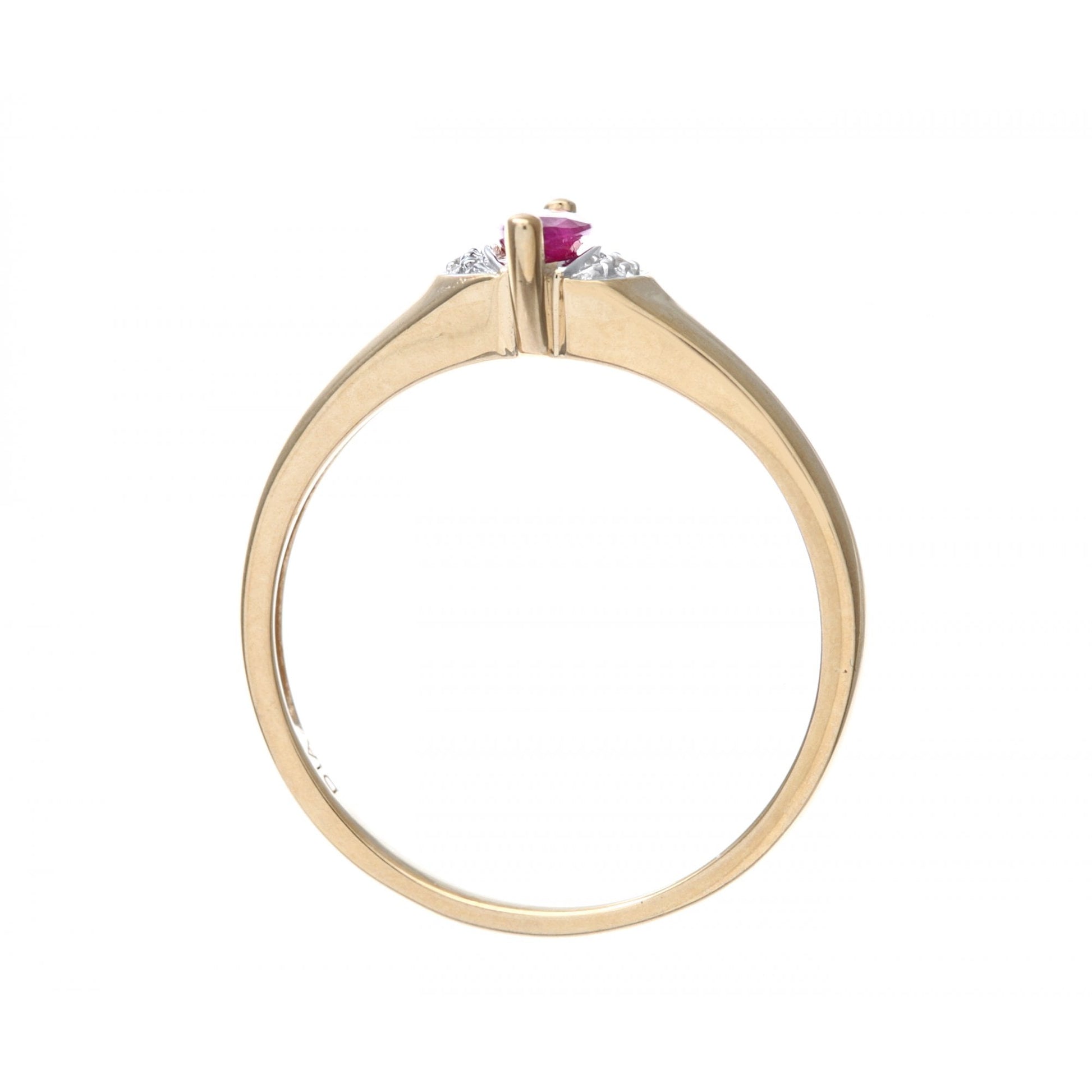 SPARKLD Ladies SPARKLD 9ct Yellow Gold Diamond and Marquise Ruby Ring