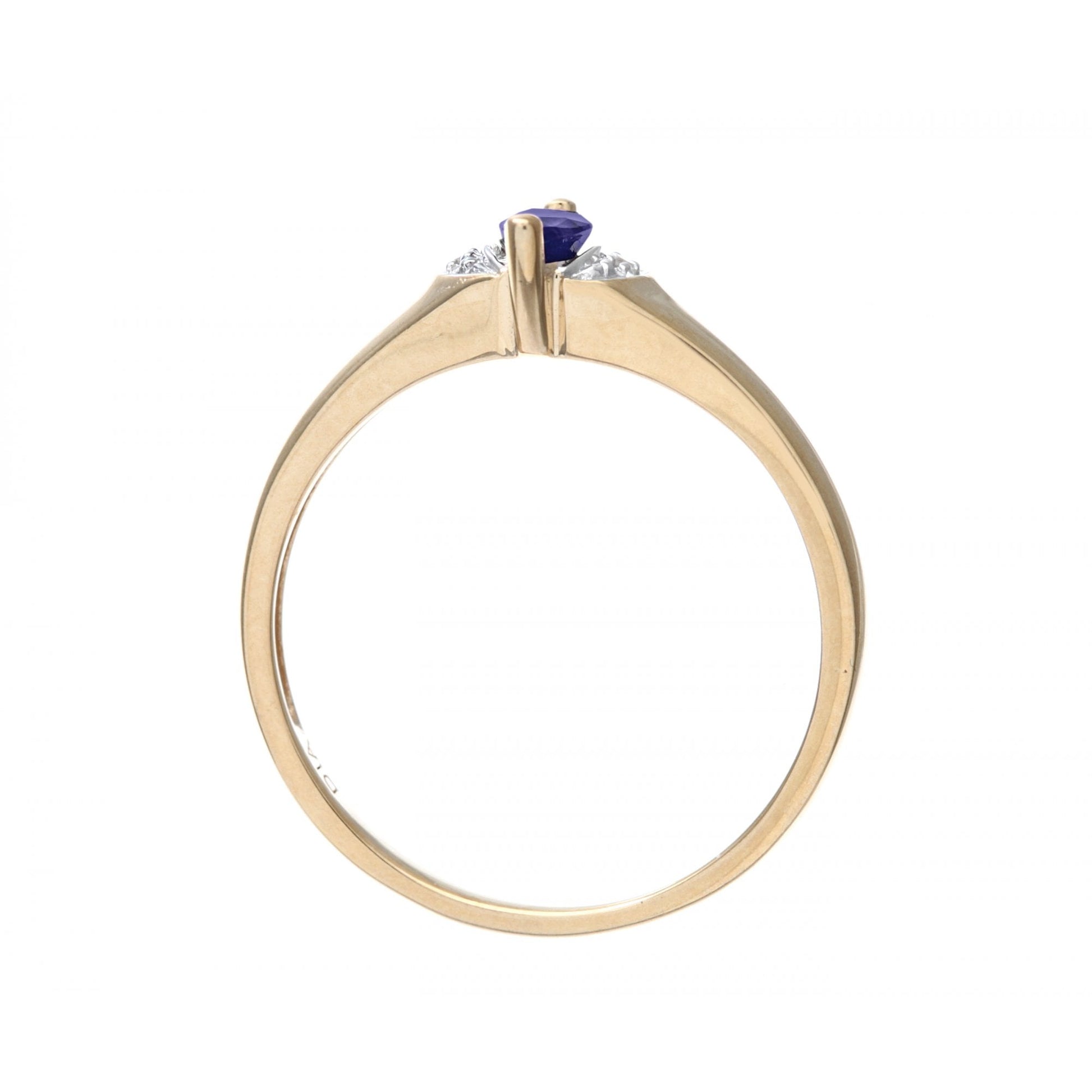 SPARKLD Ladies SPARKLD 9ct Yellow Gold Diamond and Marquise Sapphire Ring