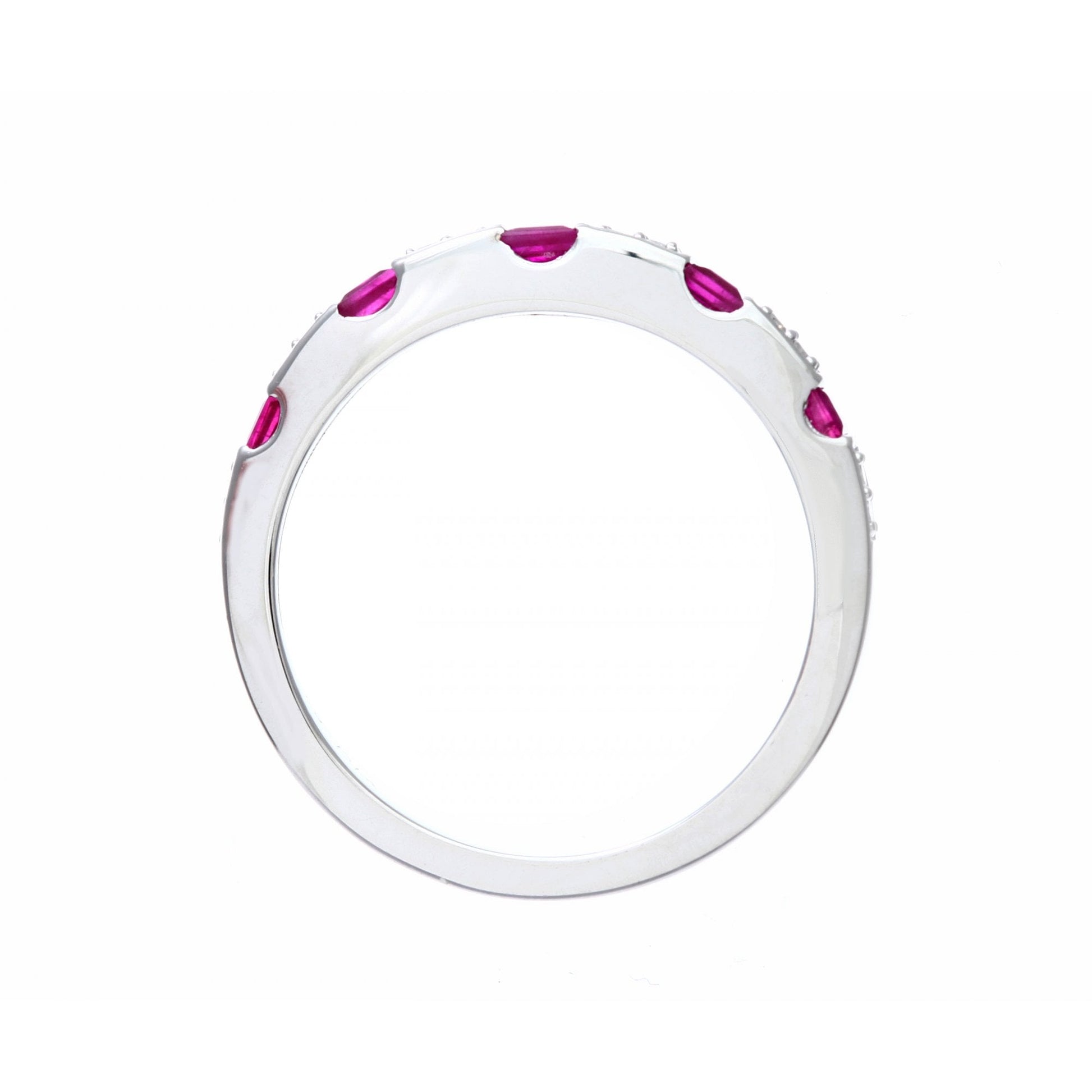 SPARKLD Ladies SPARKLD 9ct White Gold Diamond And Ruby Eternity Ring