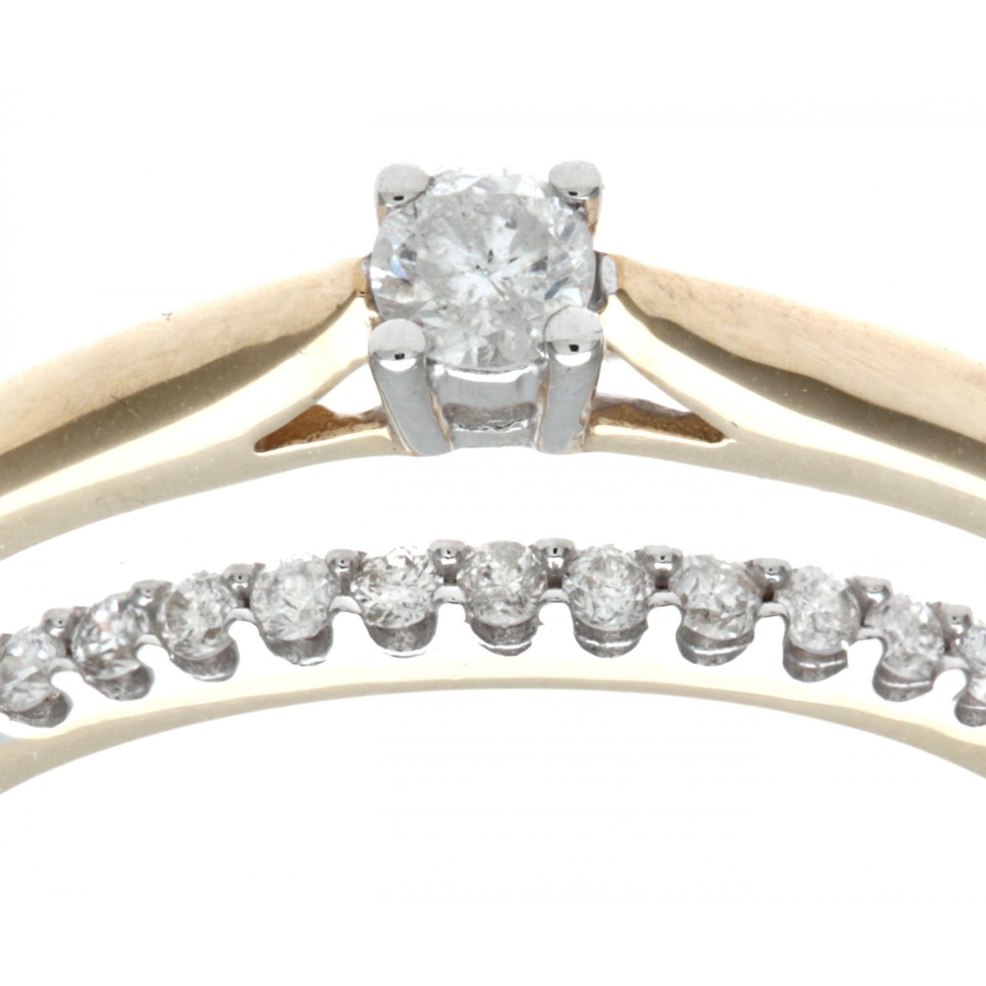 SPARKLD 9ct Yellow Gold 0.25ct Diamond Bridal Set Ring