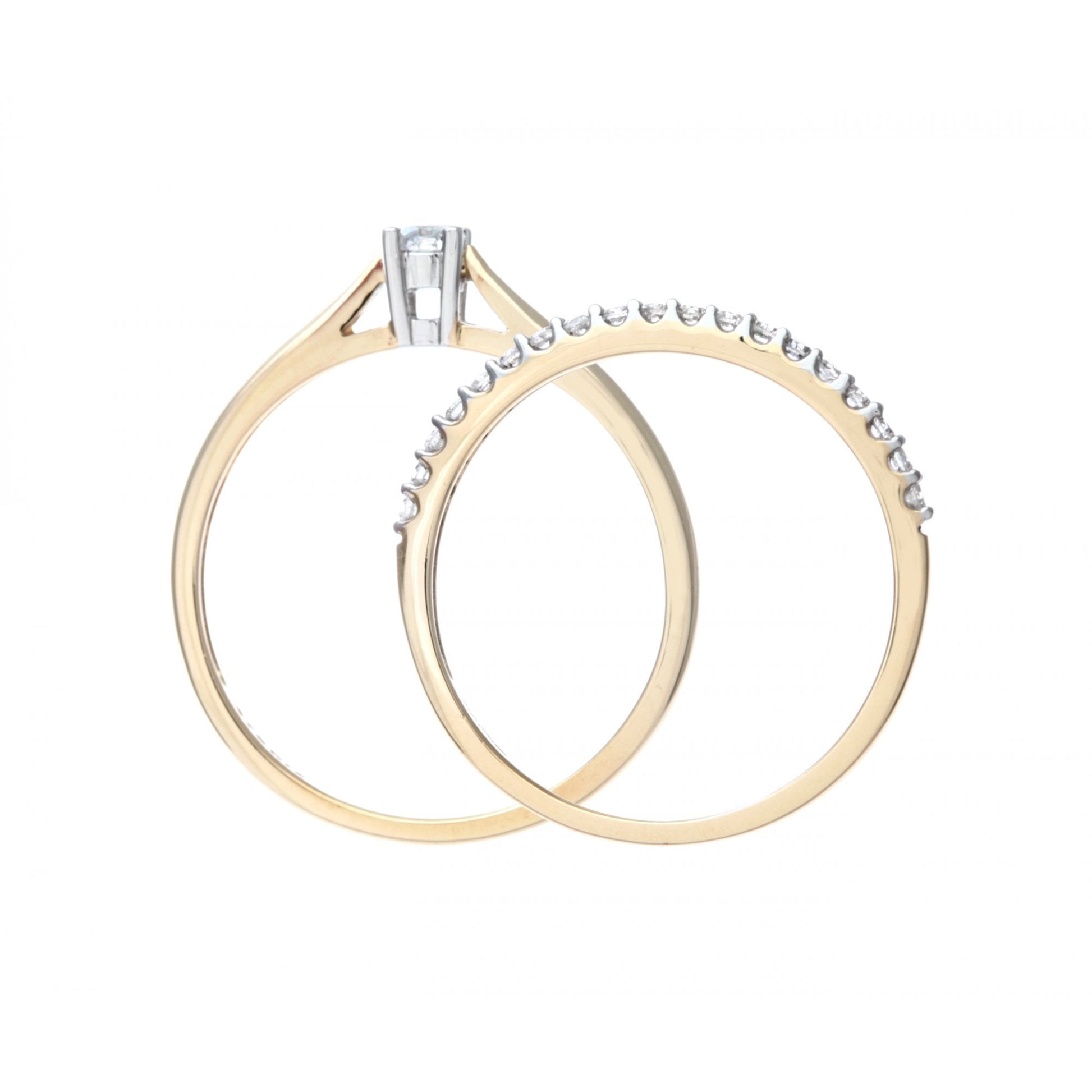 SPARKLD 9ct Yellow Gold 0.25ct Diamond Bridal Set Ring