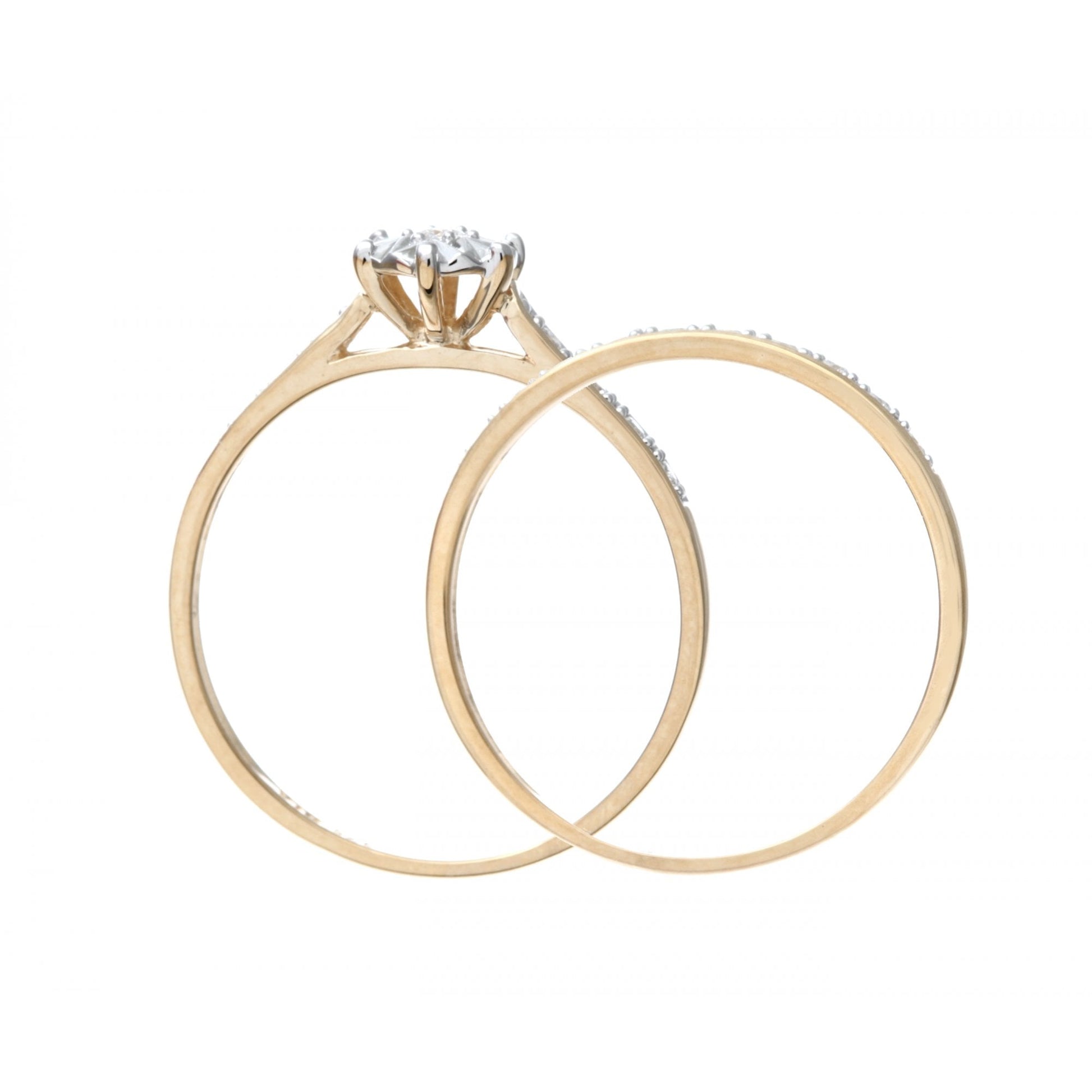 SPARKLD 9ct Yellow Gold 0.15ct Diamond Bridal Set Ring