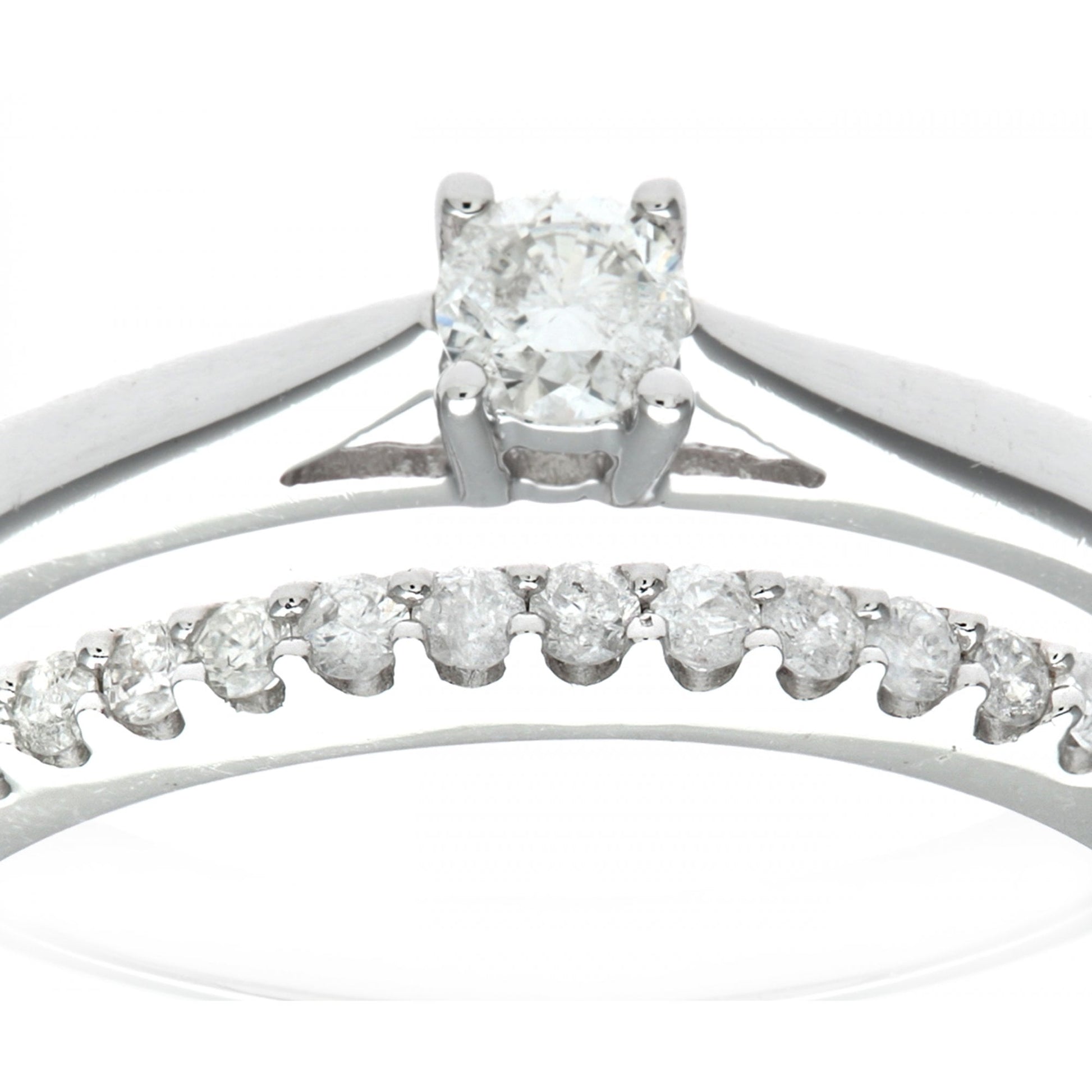 SPARKLD 9ct White Gold four claw round brilliant cut diamond bridal set  33Pts