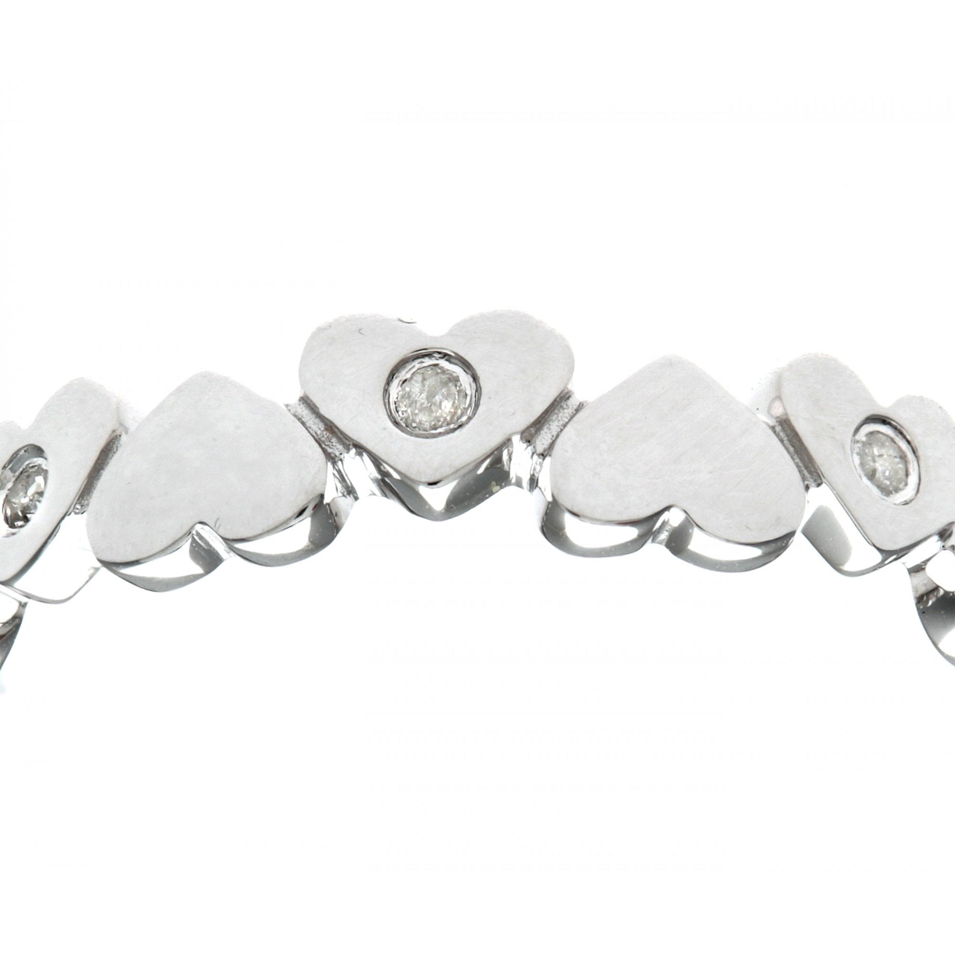 SPARKLD Ladies 9ct White Gold Diamond Hearts Ring