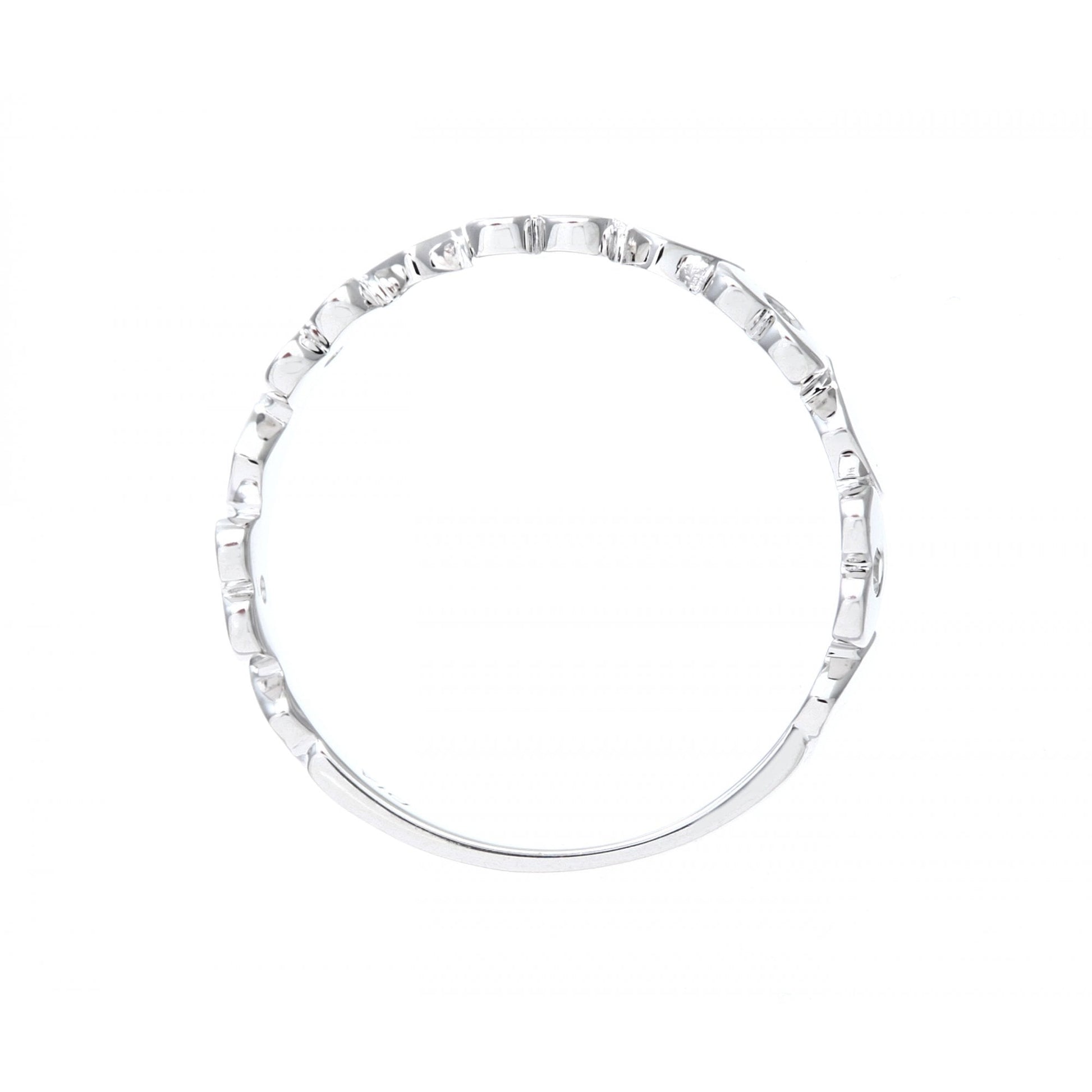 SPARKLD Ladies 9ct White Gold Diamond Hearts Ring