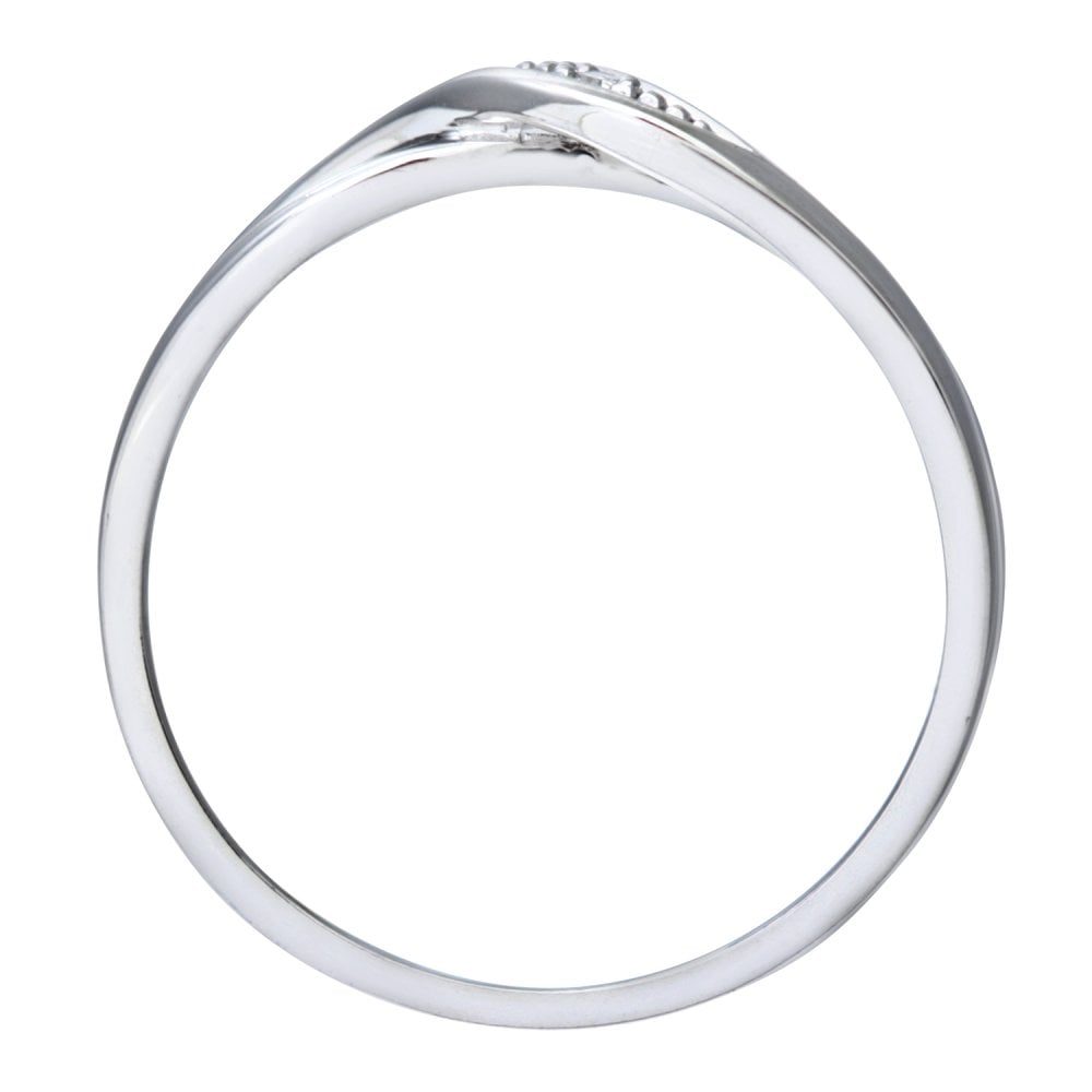 SPARKLD Ladies SPARKLD 9ct White Gold Diamond Crossover Ring