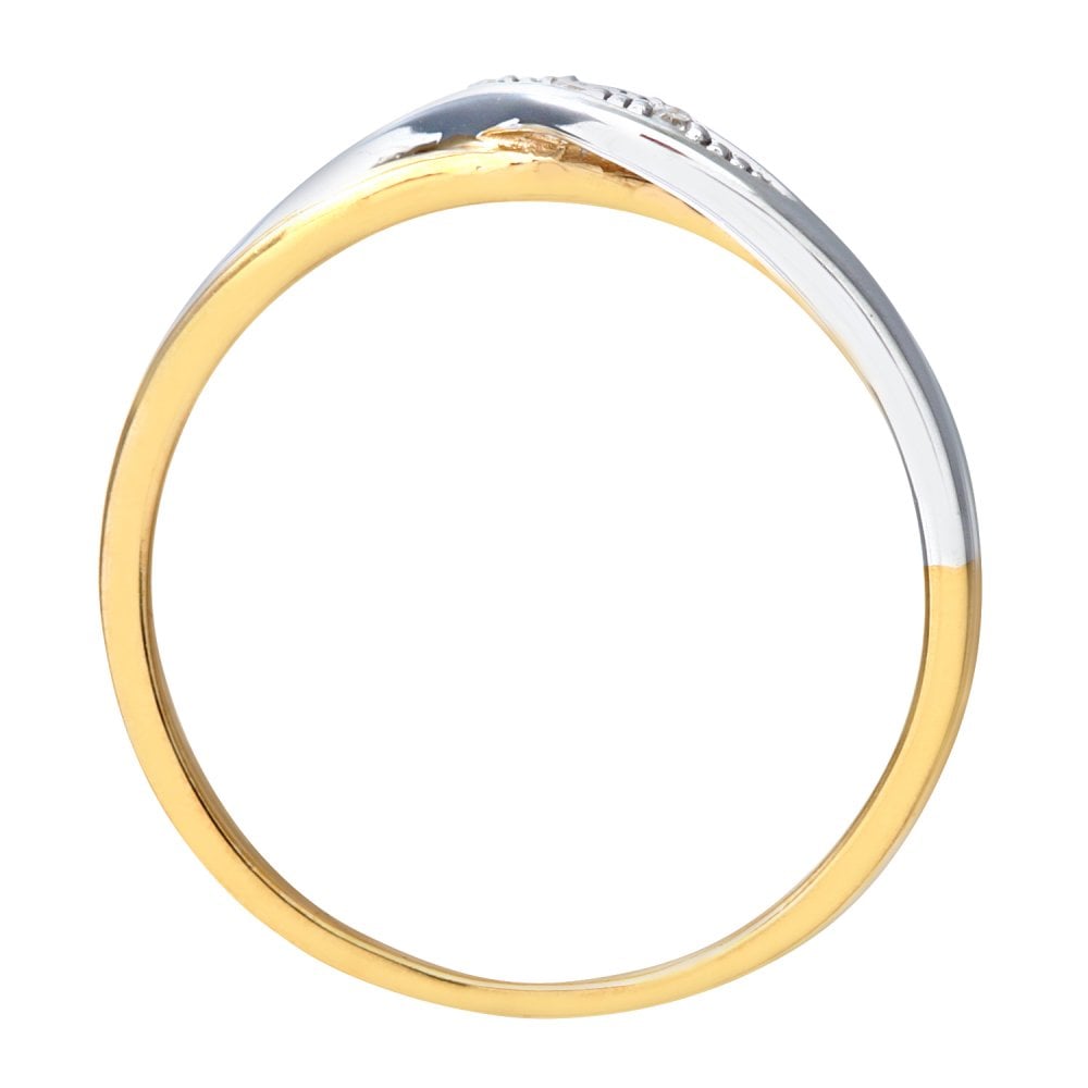 SPARKLD Ladies SPARKLD 9ct Yellow Gold Diamond Crossover Ring